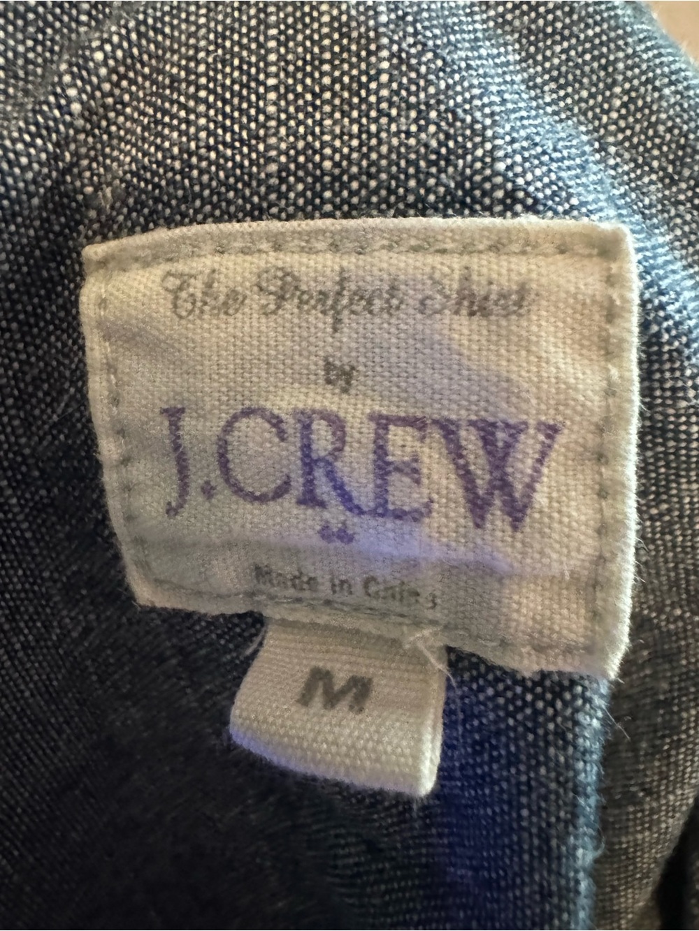 J.Crew Chambray Button Down Shirt Gray Blue Long Sleeve Size Medium - Picture 6 of 6